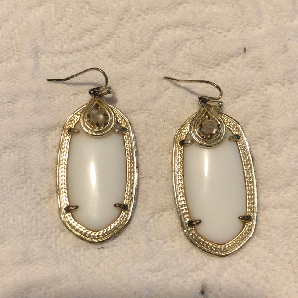 White Kendra Scott Earrings